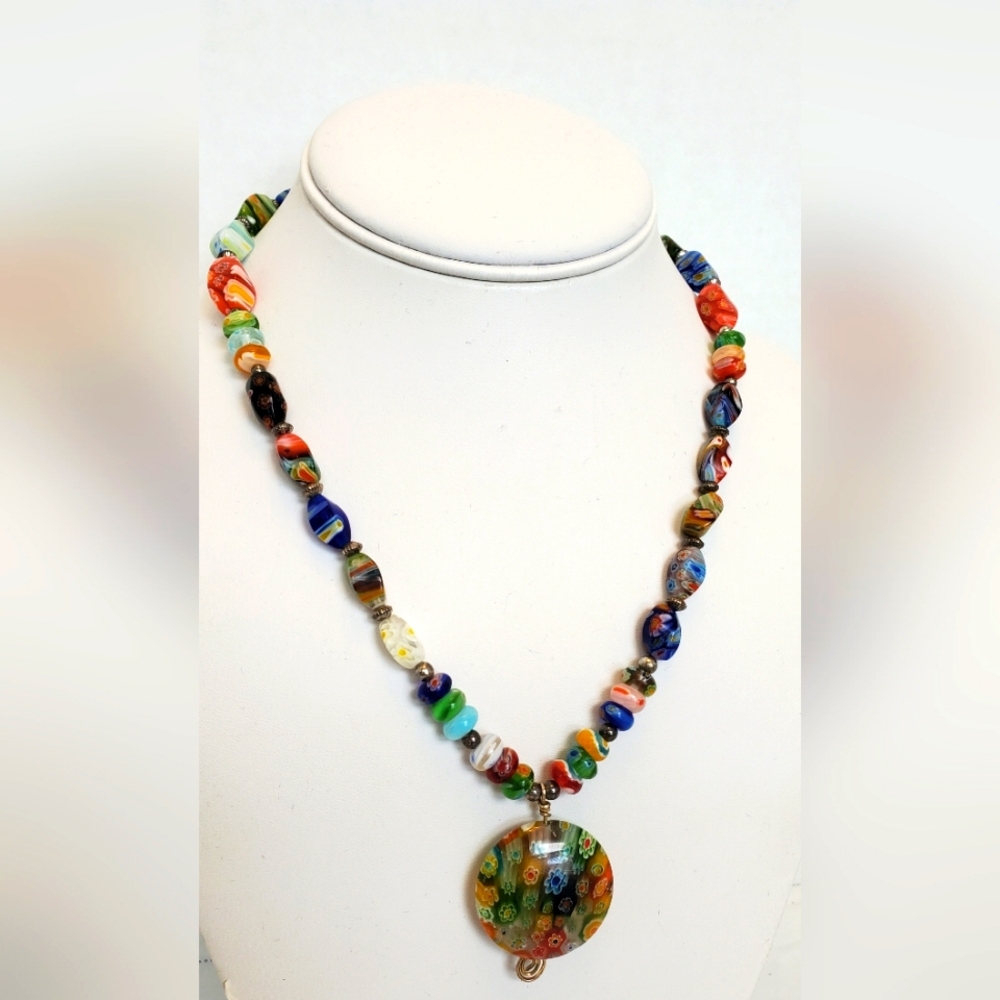 Millefiori Murano Glass Multi Design Necklace